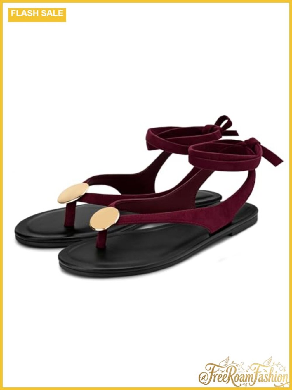 Suede Flat Sandals Adjustable Strappy Cushioned Slide Beach Casual